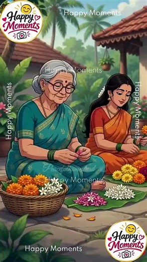 🌸Grand Onam Festival Celebration 🎉 | Chenda Melam & Thiruvathira Dance | 2D Animation #ASMR #DailyMotion #HappyMoments #shorts