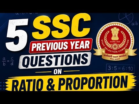 5 SSC Previous Year Questions on Ratio & Proportion | SSC Maths PYQ | Study with Prabin Sir