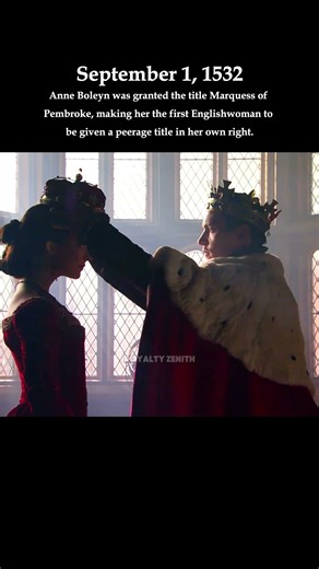 Anne Boleyn was the first English female peer in her own right #royal #viral #shorts #hisotry #tudor