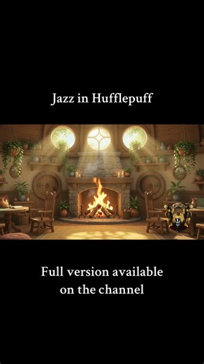 Hufflepuff Ambience & Study Jazz | Cozy Common Room, Warm Fireplace & Relaxing Music | Harry Potter