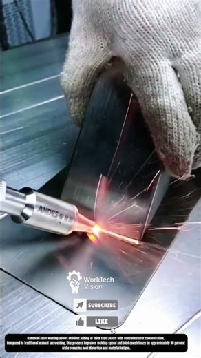 Handheld Laser Welding Vertical Stainless Steel Joint on Flat Metal Surface