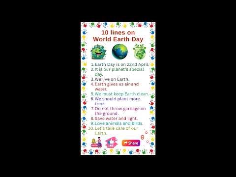 10 Lines on Earth Day | Happy World Earth Day | Essay on Earth Day | 10 Lines Speech Earth Day