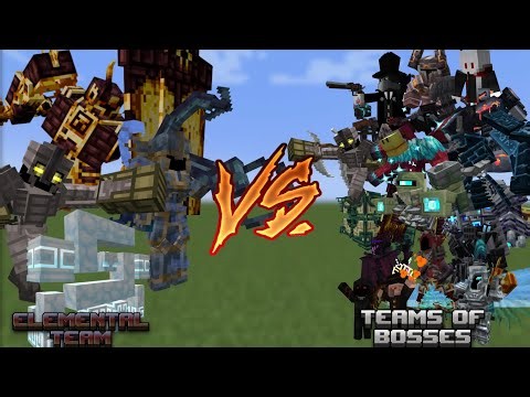 Elemental Team VS Teams of Bosses|MobBattle|Minecraft Java|