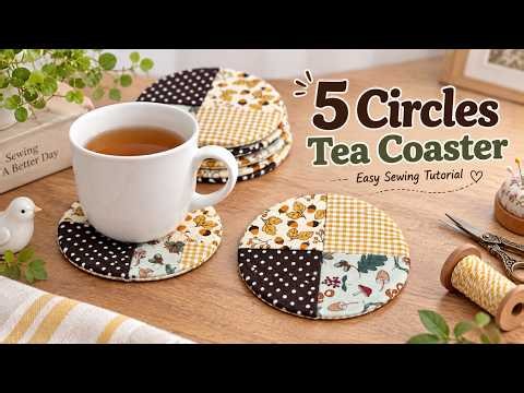 Turn Fabric Scraps Into a Beautiful Coaster | Easy Sewing Tutorial☕
