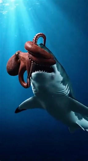 Epic Giant Octopus vs Great White Shark Battle | Underwater Cinematic
