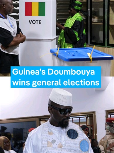 Guinea’s Mamady Doumbouya is provisionally declared the winner of the 2025 presidential election with a commanding share of the vote. #dwafricasocialmedia #guinea