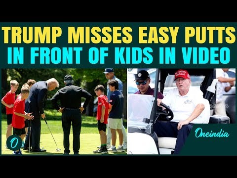 Trump MISSES Easy Putts in Front of Kids? Awkward Golf Moment on White House Lawn Goes Viral