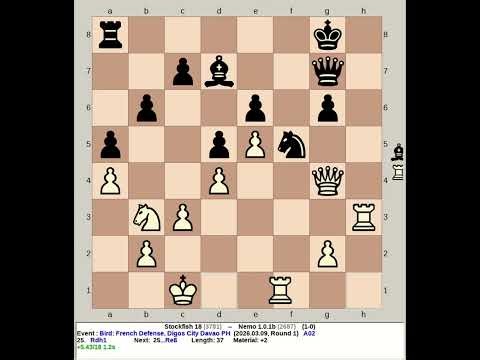 Stockfish 18 vs Nemo 1.0.1b | Bird: French Defense #chess