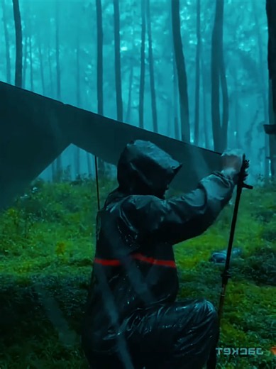 ⛈️ Deep forest camping while a heavy rainstorm tests the canvas ☔ Pure wilderness atmosphere. 🌧️ #raincamping #heavyrain #forestcamping #tentcamping #outdoorlife