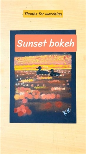 painting Sunset Bokeh with Oil Pastels 🦆✨#oilpasteldrawing #shorts #art #viralvideo