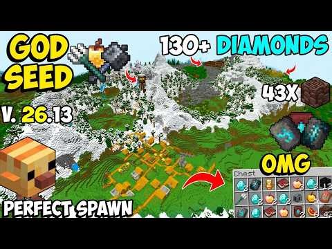 🔥Ultimate [God Seed] For Minecraft 26.13 Bedrock & PE | Five Blacksmith Village Seed Bedrock 26.13