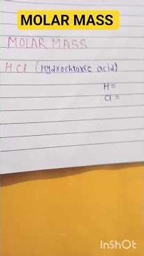 Molar mass of hcl ||Molecular Weight of hcl || #molar mass #molecularmass #chemistry #science