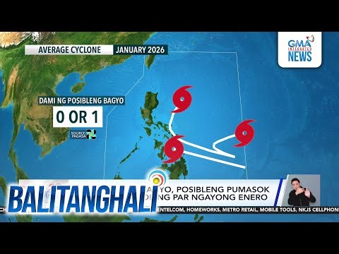 PAGASA - Isang bagyo, posibleng pumasok o mabuo sa loob ng PAR ngayong Enero | Balitanghali