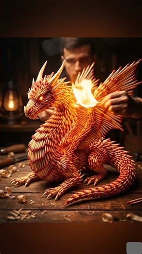 This Burning Dragon Sculpture Is Unreal 🐉🔥 #shorts #dragon #youtubeshorts