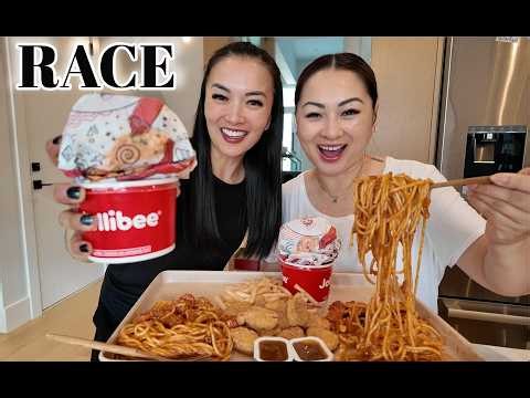 JOLLIBEE + McDonald's (FOOD RUN CHALLENGE) FAMILY RACE | SASVlogs