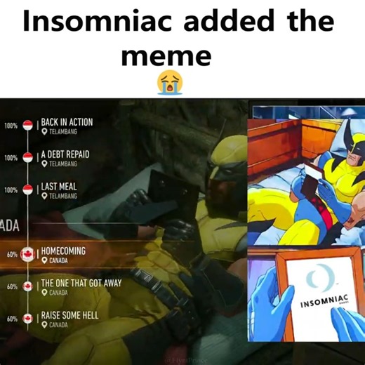 Insomniac added this Famous MEME into MARVELS WOLVERINE!