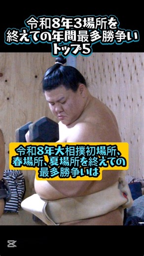 【大相撲】令和８年夏場所までの年間最多勝争い【途中経過は？】