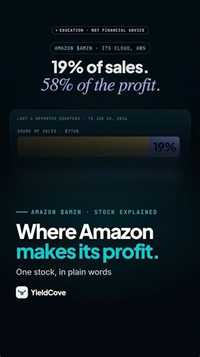 Amazon Stock Explained: The Cloud Is 19% of Sales but 58% of Profit #Shorts