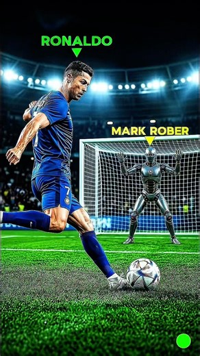 Ronaldo vs. Mark Rober’s Robot Goalie! 🤖⚽ (Part 1) #shorts #ronaldo #football #markrober