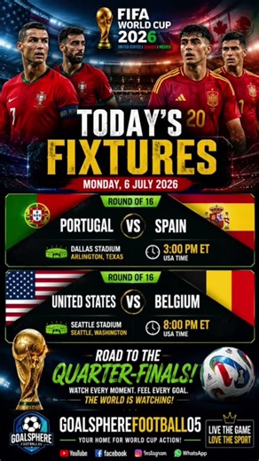# 🔥 FIFA World Cup 2026 Round of 16 Results & Today's Fixtures | Quarter-Final Race Continues! ⚽