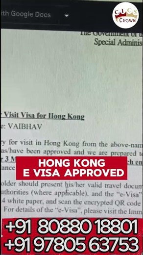 Hong Kong Visit Visa Approval for Indian Applicants | Step-by-Step Process | Crown Immigration