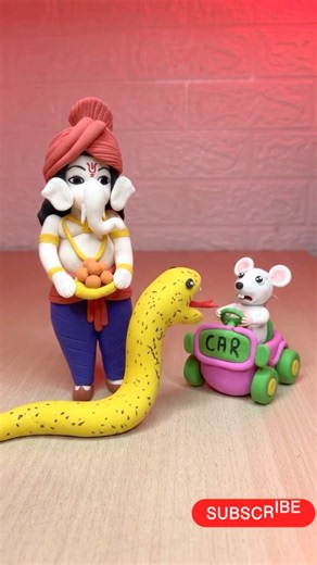 How to Make Clay Ganesha With Snake Aur Mushak | Easy Clay art Tutorial 🐍🐭