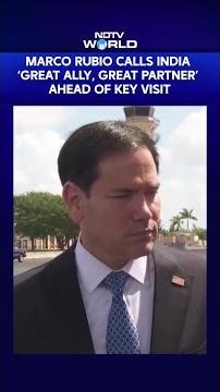 'India Is A Great Ally': Marco Rubio Ahead Of Key India Visit