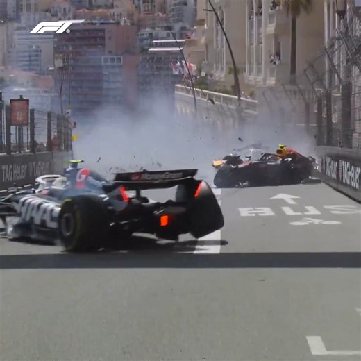 There's no margin for error in Monaco! 👀A sizeable first lap crash in 2024 for Sergio Perez and both Haas cars of Kevin Magnussen and Nico Hulkenberg 🤯👇#F1 #MonacoGP