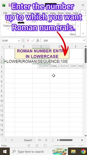 Lowercase Roman Numerals in 20 Seconds ⏱️ #excel #shorts #ytshorts