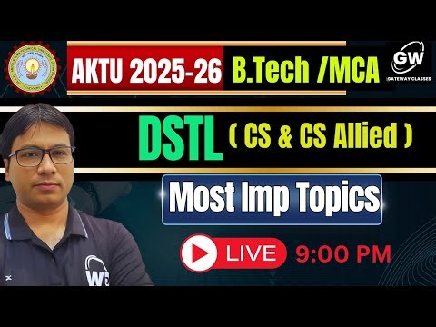DSTL ONE SHOT I Most Important Questions I By Gulshan Sir I Gateway Classes I AKTU