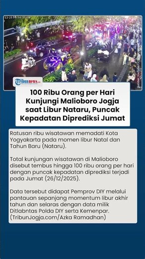 Jogja Padat! 100 Ribu Wisatawan per hari Kunjungi Malioboro, Jumat Diprediksi Jadi Puncak Kepadatan