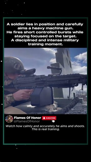 Soldier Aiming and Firing Heavy Machine Gun #military #machinegun