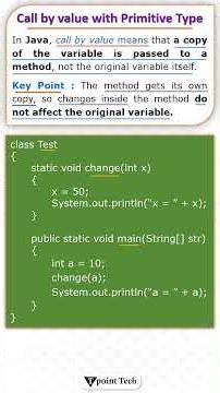 What is Call by Value & Call by Reference in Java? | Tpoint Tech #java