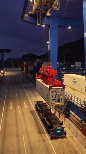 What does a highly automated port operation look like after dark?