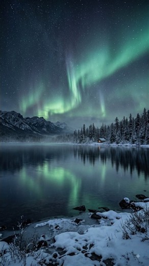 Aurora Borealis 🌌❄️ Northern Lights Over Snowy Landscapes | Nature ASMR #Shorts