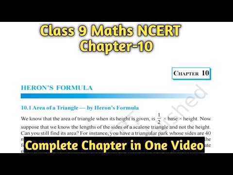Class 9 Maths | Chapter 10 | Heron's Formula | Complete Chapter in One Video