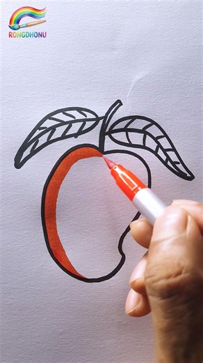 Easy Mango Drawing 🍋🥭 | Simple Fruit Drawing #shorts