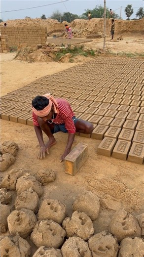 Amazing Handmade Brick Making Process | Traditional Village Brick Production 🧱#handmadebricks