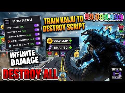 NEW Train Kaiju to Destroy Script (NO KEY) | INF DAMAGE, INF EGGS, AUTO TRAIN + FAST COINS