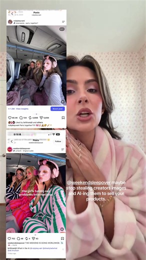 @weekendsleepover stole mine and my friends images and AI-ed them to sell their products. Absolutely shameful& horrible way to market your products. #weekendsleepover