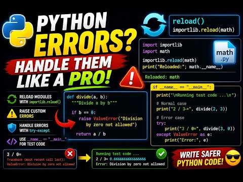 Python reload() & Error Handling Explained | raise, try-except, __main__