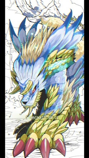 『 Zinogre Garurumon : Fusion of strength and speed ⚡💨』 #anime #digimon #dragonball #drawing