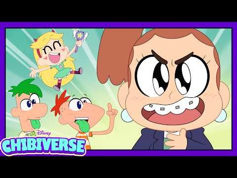 Phineas and Merian Time Travel to Fix a Ruined Party! ⏰🎉 | Chibiverse | @disneychannelanimation