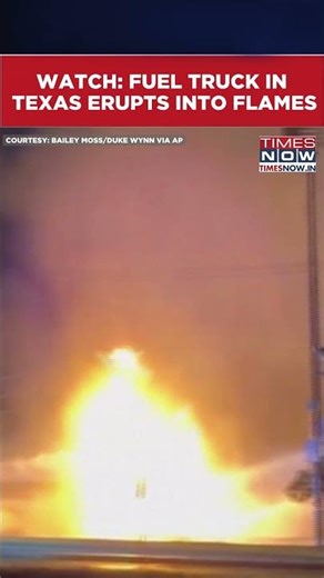 USA Breaking News: Gasoline Tanker Erupts In Flames After Hitting Power Lines In Texas #shorts