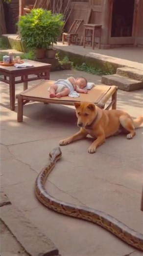 When the snake attacked the dog🐕