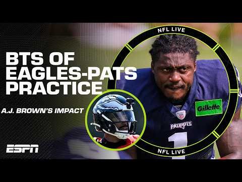 Why A.J. Brown has not talked to Jalen Hurts at Eagles-Patriots joint practice | NFL Live