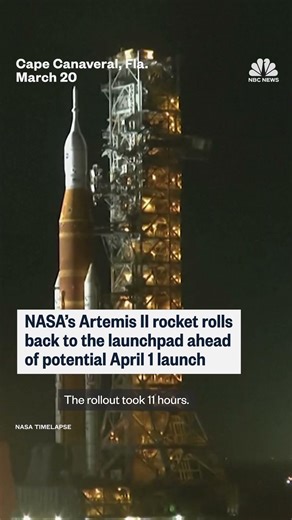 NASA's Artemis II rocket rolls back out to launchpad