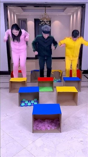 The Box Jumping Challenge Is So Exciting, Give It A Try!! # Funnyfamily #Partygames #Familygames