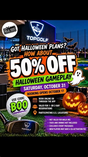 Topgolf 50% OFF Halloween Gameplay! Code BOO