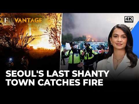 Over 100 Evacuated after Fire Breaks Out at Last Shanty Town in South Korea's Seoul | Vantage Shots